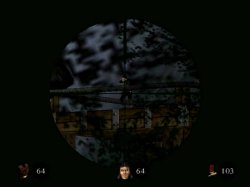 Using the sniper scope, Red takes out a Russian guard