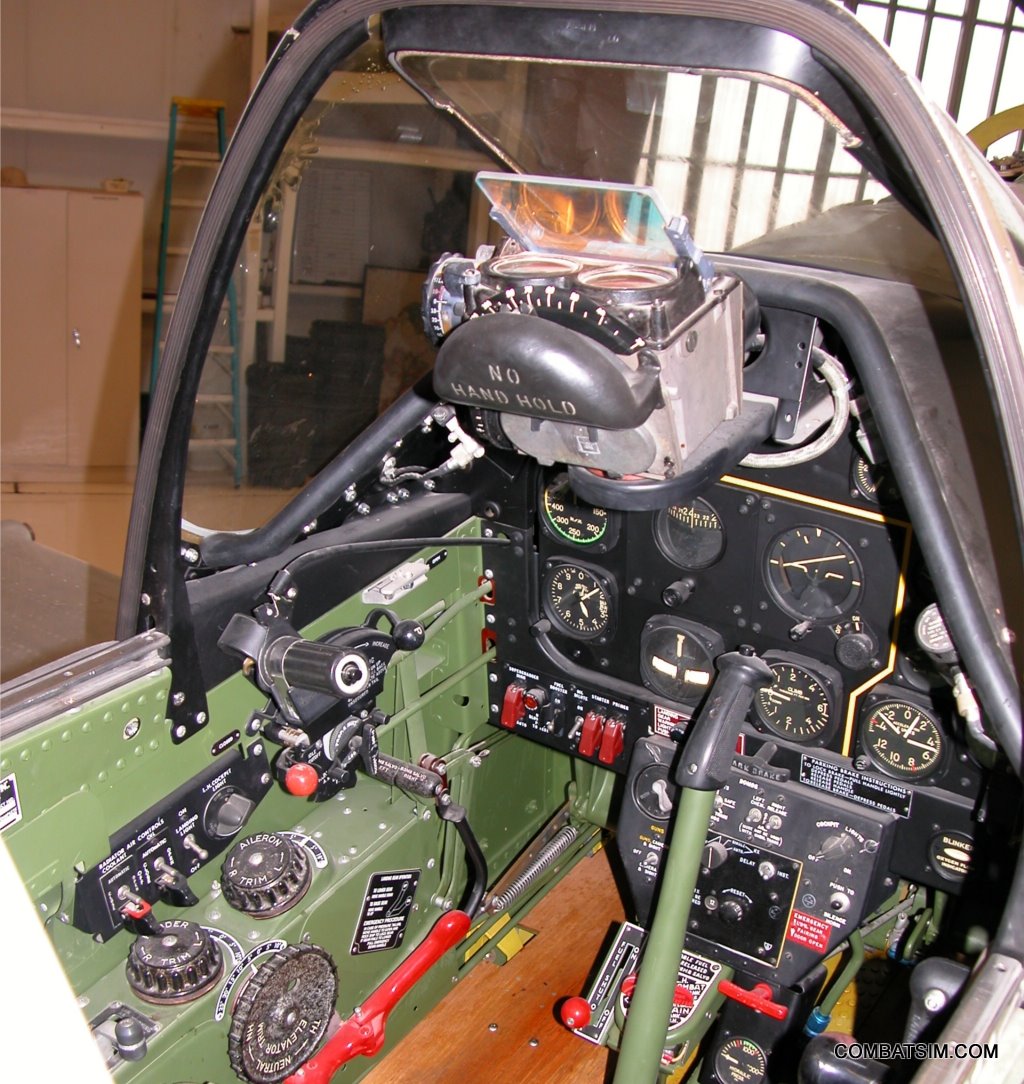 Cockpit of a real P-51D, note the distance from the throttle quadrant to th...