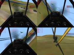 A series of screenshots of an unlucky Ju-88 (and a lucky Mustang pilot)